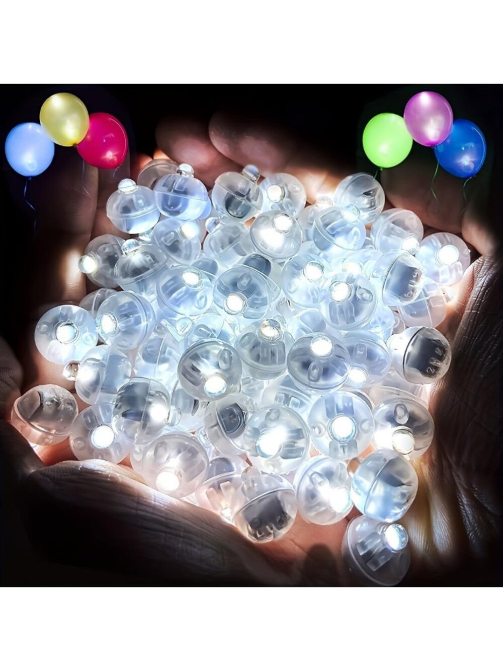 300pcs Glow in the Dark LED Balloons, Mini Flashlights & Party Supplies